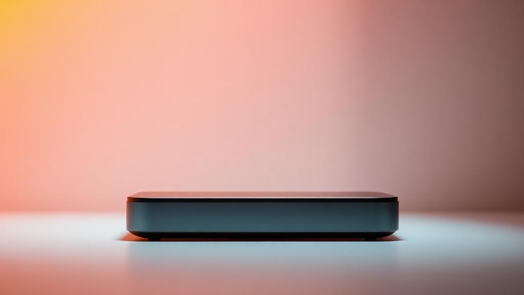 Minimalist tech product lit with a warm rim light